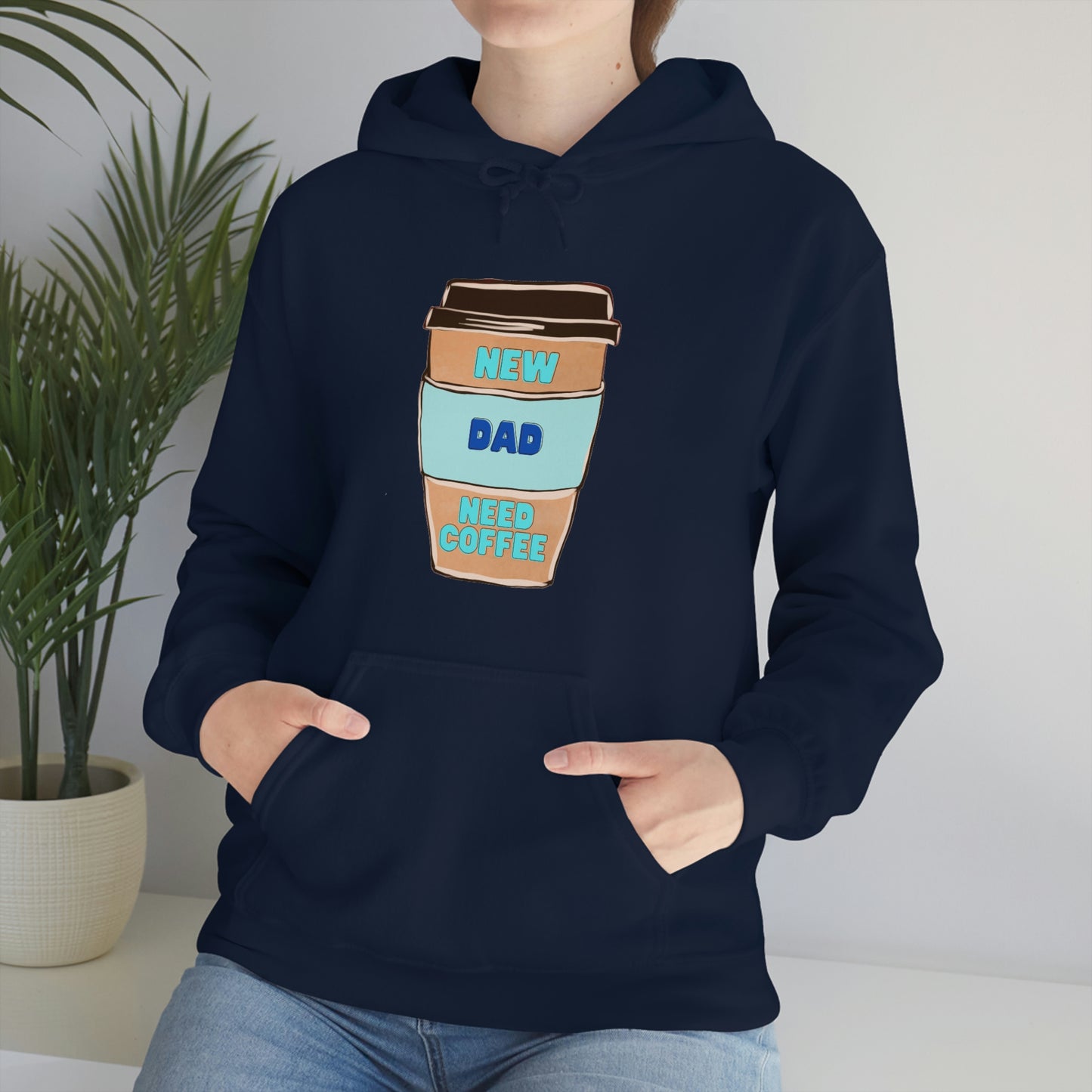 New Dad Need Coffee Hoodie Unisex Heavy Blend Hooded Sweatshirt