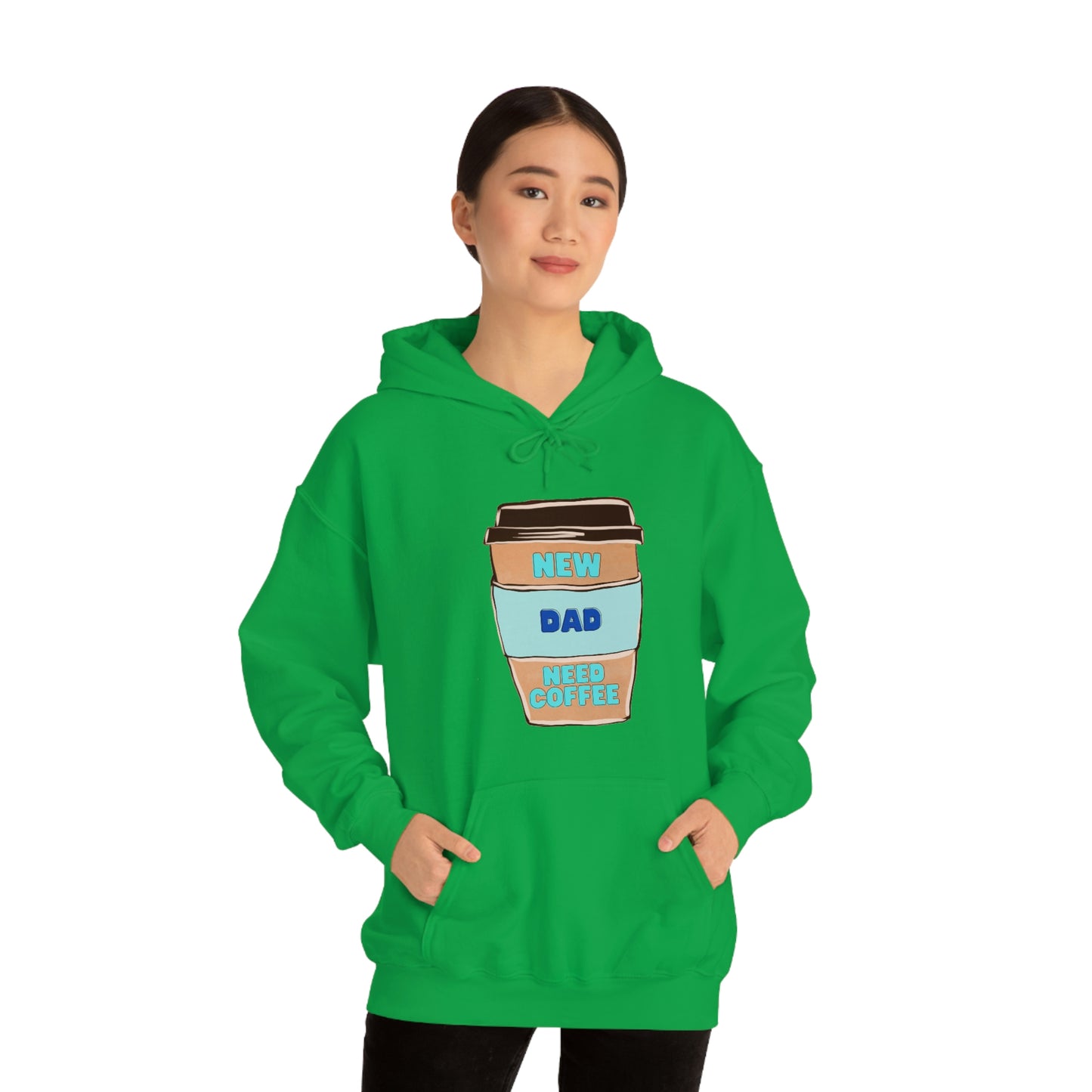 New Dad Need Coffee Hoodie Unisex Heavy Blend Hooded Sweatshirt