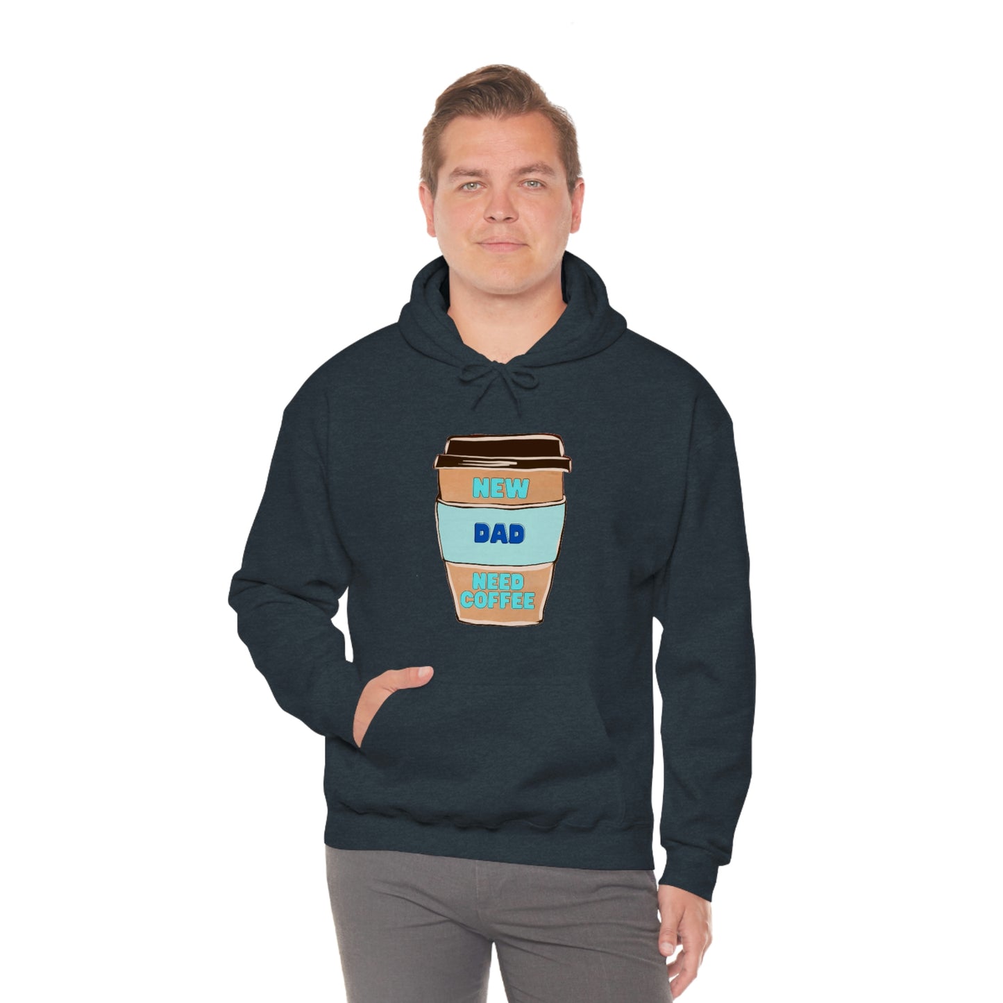 New Dad Need Coffee Hoodie Unisex Heavy Blend Hooded Sweatshirt